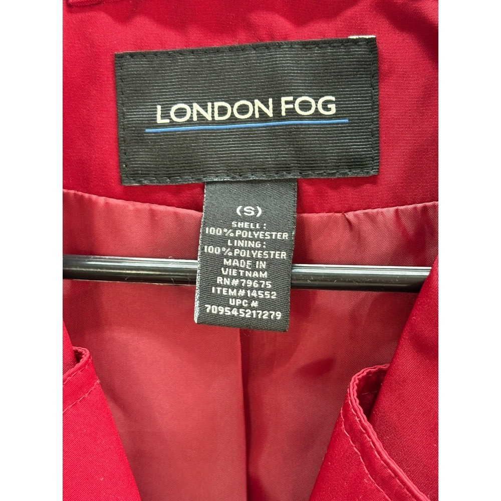Classy Red Belted Classic City Chic Trench Coat London Fog Womens XS - Picture 5 of 14